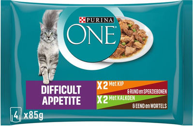 Purina ONE Katzenfutter Difficult Appetite für alle Katzen 4 x 85 g – Bild 1 von 2