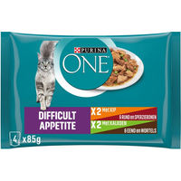 Produktbild von Purina ONE Katzenfutter Difficult Appetite für alle Katzen 4 x 85 g