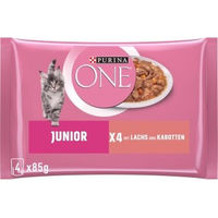 Produktbild von Purina ONE Kitten Nassfutter Lachs Stückchen in Sauce 12x85 g - 12 x 85 g