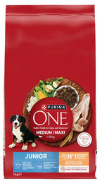 Purina ONE MED/MAX Junior Hundefutter Huhn & Reis 7kg ohne Farbstoffe – Bild 1 von 3