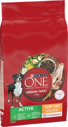 Produktbild von Purina One Medium/Maxi Active Hundefutter Huhn Adult 2 x 7 kg - 2 x 7 kg