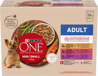 Purina ONE Mini Adult Hundefutter Stückchen in Sauce Huhn Rind Lamm 20 x 85 g - 10 x 85 g – Bild 1 von 1