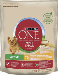 PURINA ONE Mini Small Active Hundefutter Adult Huhn und Reis für kleine Hunde 800 g – Bild 1 von 2