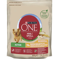 Produktbild von PURINA ONE Mini Small Active Hundefutter Adult Huhn und Reis für kleine Hunde 800 g