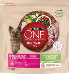Produktbild von Purina One Mini Weight Control Sterilised Hundefutter Truthahn und Reis 9 kg - 6 x 1,5 kg