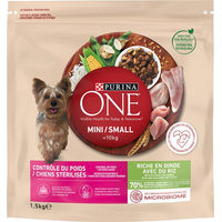 Produktbild von Purina One Mini Weight Control Sterilised Hundefutter Truthahn und Reis 9 kg - 6 x 1,5 kg