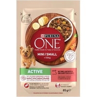Produktbild von Purina One Nassfutter für kleine Hunde Adult Rind glutenfrei und sojafrei 26 x 85g