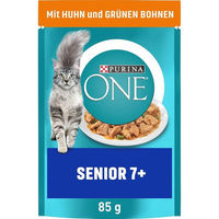 Produktbild von Purina ONE Senior Katzenfutter Nassfutter Zarte Stückchen in Sauce mit Huhn 26 x 85 g Beutel