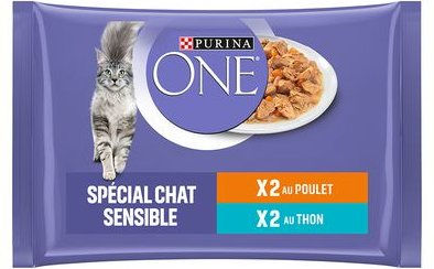 Purina One Sensitive Katzen Nassfutter Adult Stückchen in Sauce Huhn und Thunfisch 85 g Beutel - 24 x 85 g – Bild 1 von 2