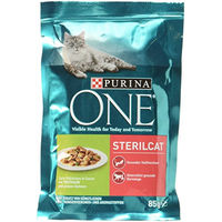 Produktbild von Purina ONE Sterilcat Katzenfutter Adult Truthahn mit grünen Bohnen in Sauce 26 x 85 g - 26 x 85 g