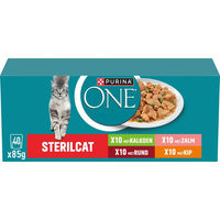 Produktbild von Purina ONE Sterilcat Katzenfutter Lachs in Sauce 40 x 85 g Beutel