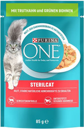 Produktbild von Purina One SterilCat Katzenfutter Light Truthahn mit Stückchen in Sauce 52 x 85 g - 52 x 85 g