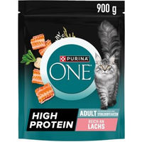 Produktbild von Purina ONE Trockenfutter Katze Adult Lachs mit hohem Fleischanteil 900g