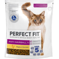 Produktbild von Purina Perfect Fit Anti Hairball 1+ Trockenvollnahrung mit Huhn für adulte Katzen 750 g - 750 g