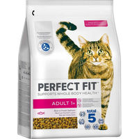 Produktbild von Purina Perfect Fit Katzenfutter Adult 1+ mit Lachs 2 x 2,8 kg Beutel - 2,8 kg