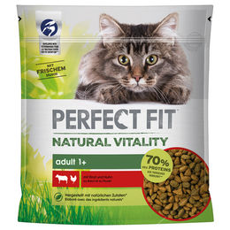 Purina Perfect Fit Natural Vitality Katzentrockenfutter Adult 1+ mit Rind und Huhn 650 g - 6 x 650 g – Bild 1 von 5