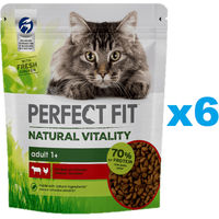 Produktbild von Purina PERFECT FIT Natural Vitality Trockenfutter Rind und Huhn für adulte Katzen 6x650 g - 6 x 650 g