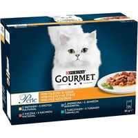 Produktbild von Purina Perle Mini Katzen Nassfutter Adult Filetstücke in Sauce Truthahn Ente Lamm und Thunfisch 12x85g