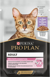 Produktbild von Purina Pro Plan Cat Adult Delicate Digestion Truthahn Stückchen in Sauce 6 x 85 g - 6 x 85 g