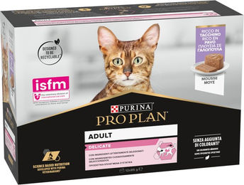 Produktbild von Purina Pro Plan Cat Delicate Sensitive Truthahn Mousse für erwachsene Katzen 12 x 85 g - 12 x 85 g