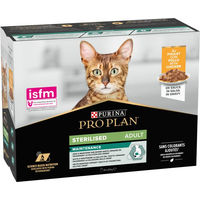 Produktbild von Purina Pro Plan Cat NutriSavour Huhn Sterilisiert Katzenfutter zur Gewichtskontrolle und Unterstützung der Harnwege 20 x 85 g Beutel