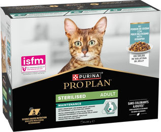 Produktbild von Purina Pro Plan Cat Sterilised Adult Maintenance Fisch Stückchen in Sauce 10 x 85 g - 10 x 85 g