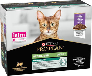 Produktbild von Purina Pro Plan Cat Sterilised Adult Maintenance Stückchen in Sauce Ente 10 x 85 g
