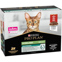 Produktbild von Purina Pro Plan Cat Sterilised Adult Nassfutter Rind in Sauce 10 x 85 g