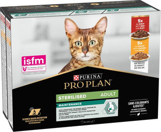 Purina Pro Plan Cat Sterilised Adult Stückchen in Sauce Rind und Huhn 10 x 85 g - 10 x 85 g – Bild 1 von 11