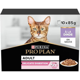 Purina Pro Plan Delicate Digestion Katzen Nassfutter Adult Truthahn Stückchen in Sauce 10 x 85 g – Bild 1 von 9