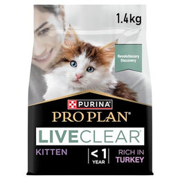 Purina Pro Plan LiveClear Kitten Trockenfutter Truthahn 1,4 kg - 2 x 1,4 kg – Bild 1 von 12