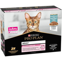 Produktbild von Purina Pro Plan NutriSavour Katzenfutter Adult Sensitive Fisch Stückchen in Sauce 10 x 85 g