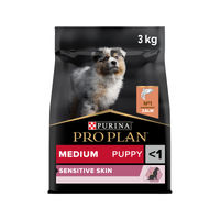 Produktbild von Purina Pro Plan Sensitive Skin Medium Puppy Trockenfutter mit Lachs für Welpen 3 kg - 3 kg