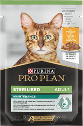 Produktbild von Purina Pro Plan Sterilised Adult Katzenfutter Huhn Stückchen in Sauce 6 x 85 g - 6 x 85 g