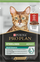 Produktbild von Purina Pro Plan Sterilised Adult Maintenance Katzenfutter Rind Stückchen in Sauce 6 x 85 g - 6 x 85 g