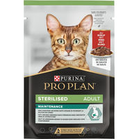 Produktbild von Purina Pro Plan Sterilised Adult Maintenance Katzenfutter Rind Stückchen in Sauce 6 x 85 g - 6 x 85 g