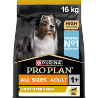 Produktbild von Purina Pro Plan Veterinary Adult Light Sterilised Hundetrockenfutter mit Fisch zur Gewichtskontrolle 16 kg