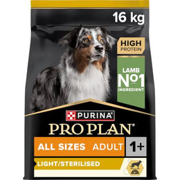 Purina Pro Plan Veterinary Adult Light Sterilised Trockenfutter mit Lamm für Hunde aller Größen 16 kg Sack – Bild 1 von 4