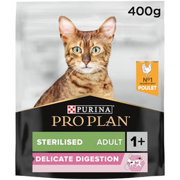 Purina Pro Plan Veterinary Sterilised Adult Delicate Digestion Katzen Trockenfutter Huhn und Truthahn 400 g – Bild 1 von 4