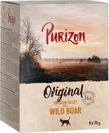 Produktbild von Purizon Adult Hundefutter Getreidefrei Huhn und Wildschwein 12 x 70 g - 12 x 70 g