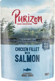 Produktbild von Purizon Adult Nassfutter für Hunde Getreidefrei Hühnerfilet mit Lachs Spinat und Kokos 24 x 300 g - 24 x 300 g