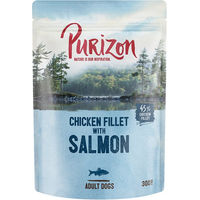 Produktbild von Purizon Adult Nassfutter für Hunde Getreidefrei Hühnerfilet mit Lachs Spinat und Kokos 24 x 300 g - 24 x 300 g