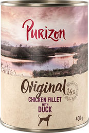 Produktbild von Purizon Adult Nassfutter für Hunde Hühnerfilet mit Ente Stückchen in Sauce getreidefrei 6 x 400 g - 6 x 400 g