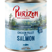 Produktbild von Purizon Adult Nassfutter für Hunde Hühnerfilet mit Lachs getreidefrei 6 x 800 g - 6 x 800 g