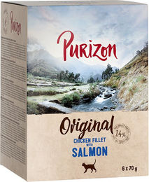 Purizon Adult Nassfutter für Katzen Hühnerfilet mit Lachs in Soße getreidefrei 12 x 70 g - 12 x 70 g – Bild 1 von 1