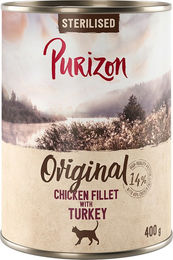 Produktbild von Purizon Adult Sterilised Hundefutter Getreidefrei Hühnerfilet mit Truthahn 6 x 400 g - 24 x 400 g