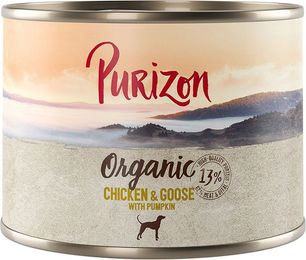 Produktbild von Purizon Bio Hundefutter Adult Huhn und Gans mit Kürbis Stückchen in Sauce getreidefrei 6 x 200 g - 12 x 200 g