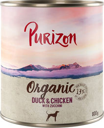 Produktbild von Purizon Bio Hundefutter Ente Huhn mit Zucchini getreidefrei 6 x 800 g