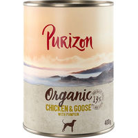 Produktbild von Purizon Bio Hundefutter Huhn und Gans mit Kürbis Stückchen in Sauce getreidefrei hoher Fleischanteil 6 x 400 g - 6 x 400 g