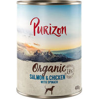 Produktbild von Purizon Bio Hundefutter Lachs und Huhn mit Spinat getreidefrei 6 x 400 g
